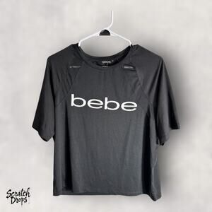 Bebe Vintage Y2K Women's Black TShirt Size L Retro Short Sleeve Fashion Top V03